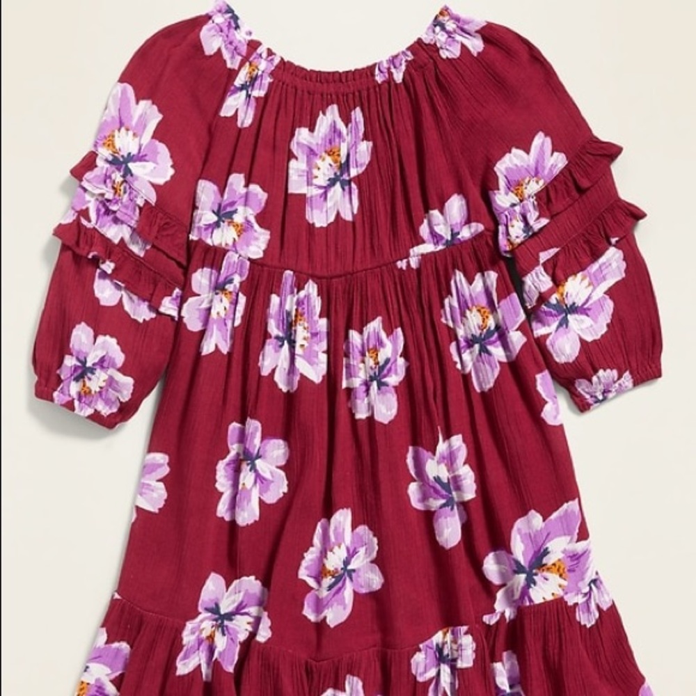 NWT Burgundy Floral dress - Picture 2 of 3